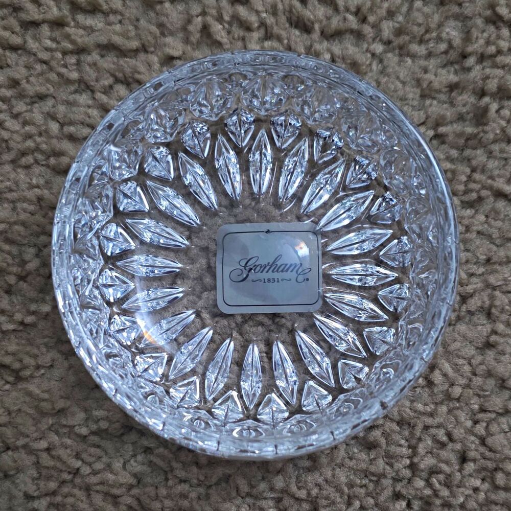 Gorham Althea Full Lead Crystal 4.5" Round Bowl Made in Germany New SKU C160
